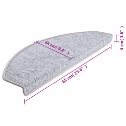 vidaXL 15x Carpet Stair Treads Light Grey 65x24cm Step Rug Protector Sheet