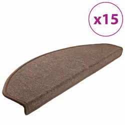 vidaXL 15x Carpet Stair Treads Coffee Brown 65x24cm Step Rug Protector Sheet