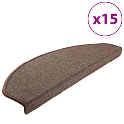 vidaXL 15x Carpet Stair Treads Coffee Brown 65x24cm Step Rug Protector Sheet