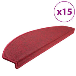 vidaXL 15x Carpet Stair Treads Bordeaux Red 65x24cm Step Rug Protector Sheet