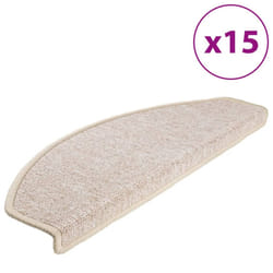 idaXL 15x Carpet Stair Treads Taupe 65x24cm Non Slip Step Rug Mat Protector