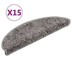 vidaXL Carpet Stair Treads 15 pcs Grey Stair Mat Protector Runner Rug Carpet