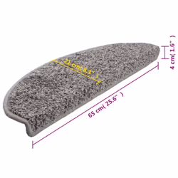 vidaXL Carpet Stair Treads 15 pcs Grey Stair Mat Protector Runner Rug Carpet