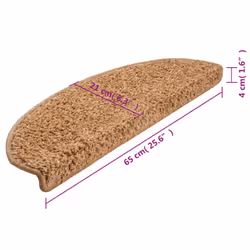 vidaXL Carpet Stair Treads 15 pcs Beige Stair Mat Protector Runner Rug Carpet - Additional view 8