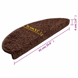 vidaXL Carpet Stair Treads 15 pcs Brown Stair Mat Protector Runner Rug Carpet - Additional view 8