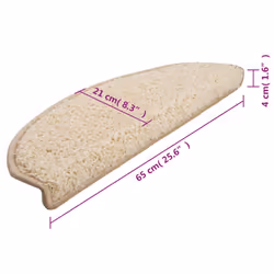 vidaXL Carpet Stair Treads 15 pcs Cream Stair Mat Protector Runner Rug Carpet - Additional view 8
