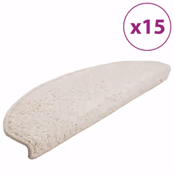vidaXL Carpet Stair Treads 15 pcs White Stair Mat Protector Runner Rug Carpet