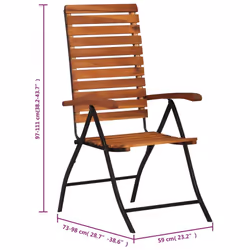 VidaXL 44391 outdoor chair Terrace Acacia wood, Steel - Additional view 8