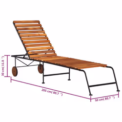 VidaXL 44394 outdoor chair Lounge Padded seat Acacia wood, Steel - Additional view 6