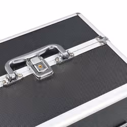 vidaXL Make-up Case Black Aluminium Beauty Case Storage Organiser Vanity Case