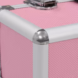 vidaXL Make-up Case 2-Tier Handle Spacious Pink Aluminium Vanity Organiser
