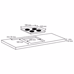 vidaXL Ceramic Hob with 4 Burners Touch Control 6600W Kitchen Built-in Zone - Additional view 4