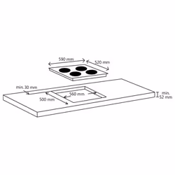 vidaXL Ceramic Hob with 4 Burners Touch Control 6600W Kitchen Built-in Zone - Additional view 7