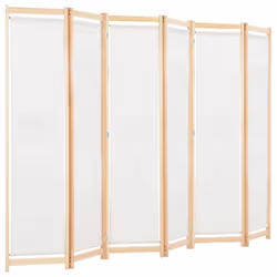 vidaXL 6-Panel Room Divider Cream 240x170cm Fabric Privacy Screen Partition