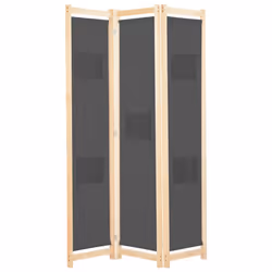 vidaXL 3-Panel Room Divider Grey 120x170cm Fabric Privacy Screen Partition