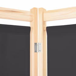 vidaXL 4-Panel Room Divider Grey 160x170cm Fabric Privacy Screen Partition - Additional view 4