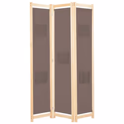 vidaXL 3-Panel Room Divider Brown 120x170cm Fabric Privacy Screen Partition