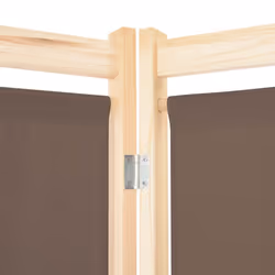 vidaXL 3-Panel Room Divider Brown 120x170cm Fabric Privacy Screen Partition - Additional view 4