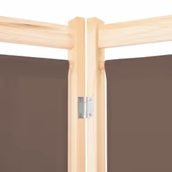 vidaXL 5-Panel Room Divider Brown 200x170cm Fabric Privacy Screen Partition - Additional view 4