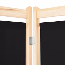 vidaXL 3-Panel Room Divider Black 120x170cm Fabric Privacy Screen Partition - Additional view 4