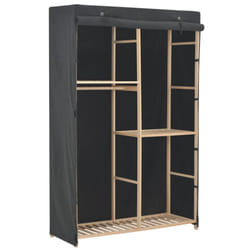 vidaXL 3-Tier Wardrobe Grey 110x40x170cm Fabric Clothes Cabinet Organiser Rack