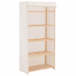 vidaXL Wardrobe White 79x40x170cm Fabric Closet Storage Organiser Cabinet