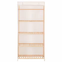 vidaXL Wardrobe White 79x40x170cm Fabric Closet Storage Organiser Cabinet
