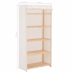 vidaXL Wardrobe White 79x40x170cm Fabric Closet Storage Organiser Cabinet - Additional view 5