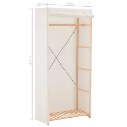 vidaXL Wardrobe White Fabric Clothes Storage Cabinet Organiser Shelves Rack - Additional view 5