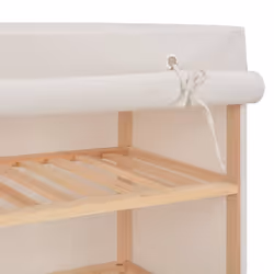 vidaXL Shoe Cabinet with Cover White Fabric Footwear Storage Rack Organiser - Additional view 4