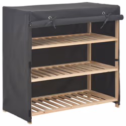 vidaXL Shoe Cabinet with Cover Grey Fabric Footwear Storage Rack Organiser