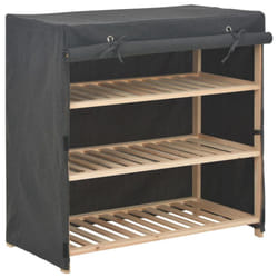 vidaXL Shoe Cabinet with Cover Grey Fabric Footwear Storage Rack Organiser