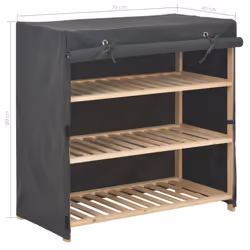 vidaXL Shoe Cabinet with Cover Grey Fabric Footwear Storage Rack Organiser - Additional view 5