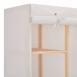 vidaXL Wardrobe Fabric Clothes Storage Cabinet Organiser Shelves Grey/White - white - Additional view 2