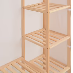 vidaXL Wardrobe Fabric Clothes Storage Cabinet Organiser Shelves Grey/White - white - Additional view 4