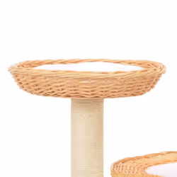 vidaXL Cat Tree with Sisal Scratching Post Natural Willow Wood Kitty Tower - Additional view 2
