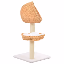 vidaXL Cat Tree with Sisal Scratching Post Natural Willow Wood Kitty Tower - Additional view 2