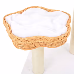 vidaXL Cat Tree with Sisal Scratching Post Natural Willow Wood Kitty Tower - Additional view 4