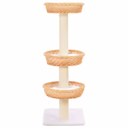 vidaXL Cat Tree with Sisal Scratching Post Natural Willow Wood Kitty Tower