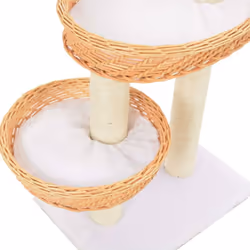vidaXL Cat Tree with Sisal Scratching Post Natural Willow Wood Kitty Tower