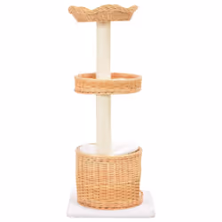 vidaXL Cat Tree with Sisal Scratching Post Natural Willow Wood Kitty Tower - Additional view 2