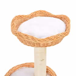 vidaXL Cat Tree with Sisal Scratching Post Natural Willow Wood Kitty Tower - Additional view 3