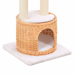 vidaXL Cat Tree with Sisal Scratching Post Natural Willow Wood Kitty Tower - Additional view 4