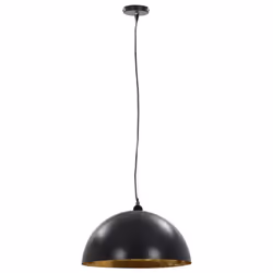 vidaXL 2x Ceiling Lamps Black and Gold Semi-spherical 50cm E27 Pendant Light
