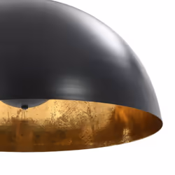 vidaXL 2x Ceiling Lamps Black and Gold Semi-spherical 50cm E27 Pendant Light - Additional view 5