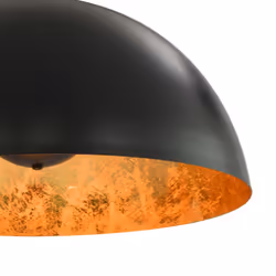 vidaXL 2x Ceiling Lamps Black and Gold Semi-spherical 50cm E27 Pendant Light - Additional view 6