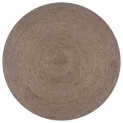 vidaXL Handmade Rug Jute Round 90cm Grey Floor Protector Carpet Mat Decoration