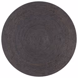 vidaXL Handmade Rug Jute Round 90cm Dark Grey Room Floor Protector Carpet