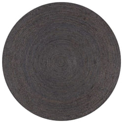 vidaXL Handmade Rug Jute Round 90cm Dark Grey Room Floor Protector Carpet