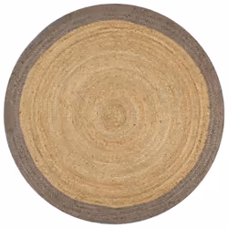vidaXL Handmade Rug Jute with Grey Border 90cm Room Floor Protector Carpet
